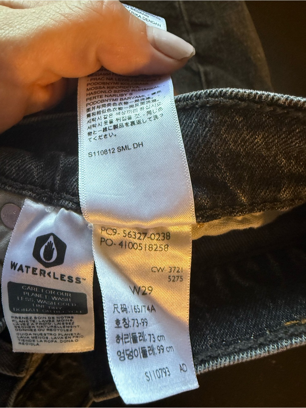 Levi's Black Wash Frayed Hem Denim Shorts - Picture 4 of 4